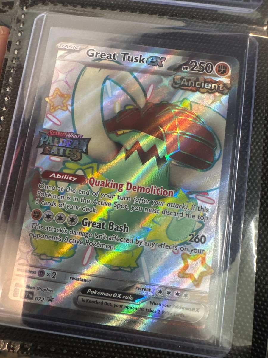 Great Tusk ex - 072 (Paldean Fates Stamped)